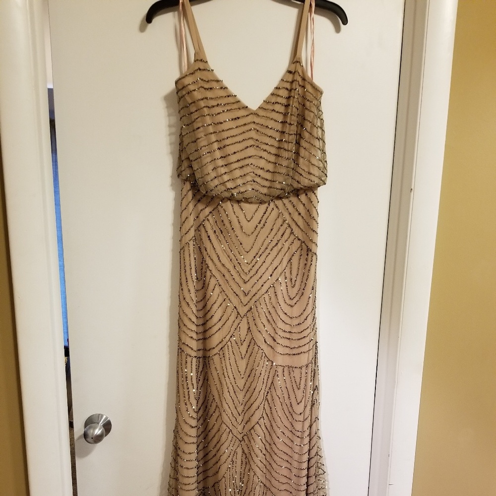 Adrianna Papell Embellished Blouson Gown